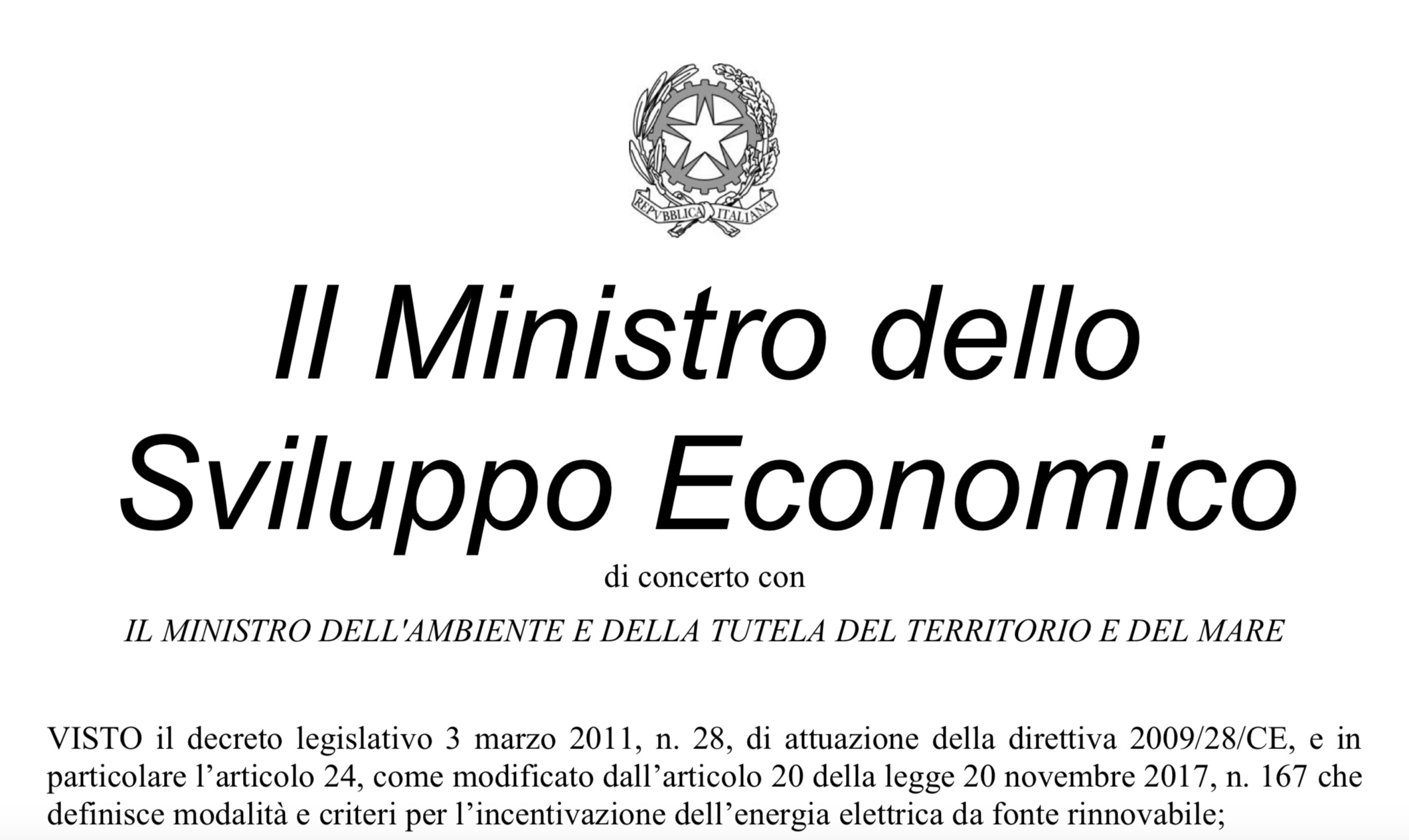 decreto sulla sostenibilità decreto 2018
